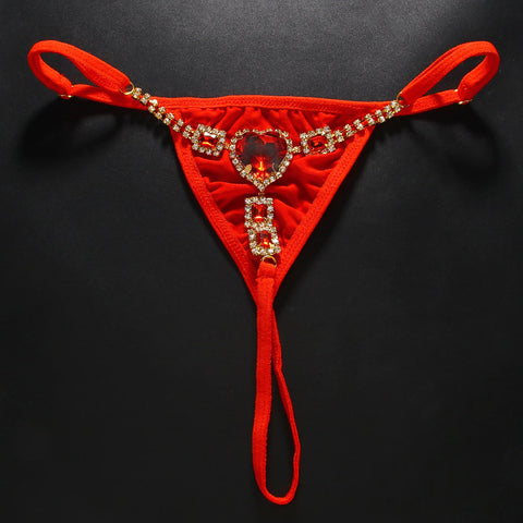 Love Heart Underwear Personalized Fashion Rhinestone Thong