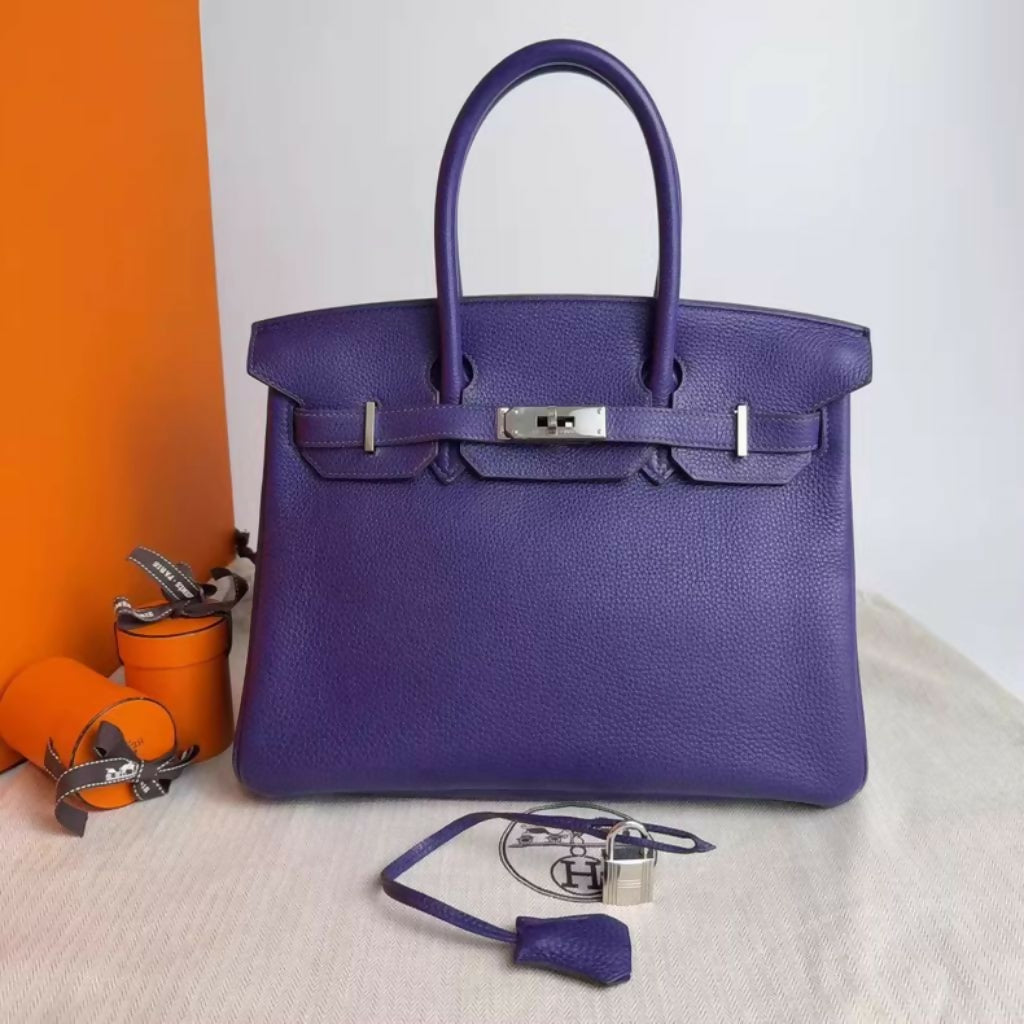 Hermès Birkin 30 Purple in Togo Leather Palladium Hardware
