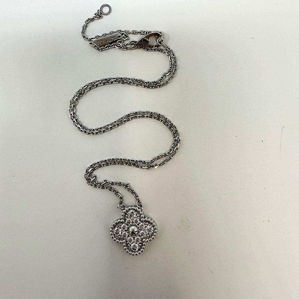 Van Cleef & Arpels Vintage Alhambra Diamond Pendant Necklace