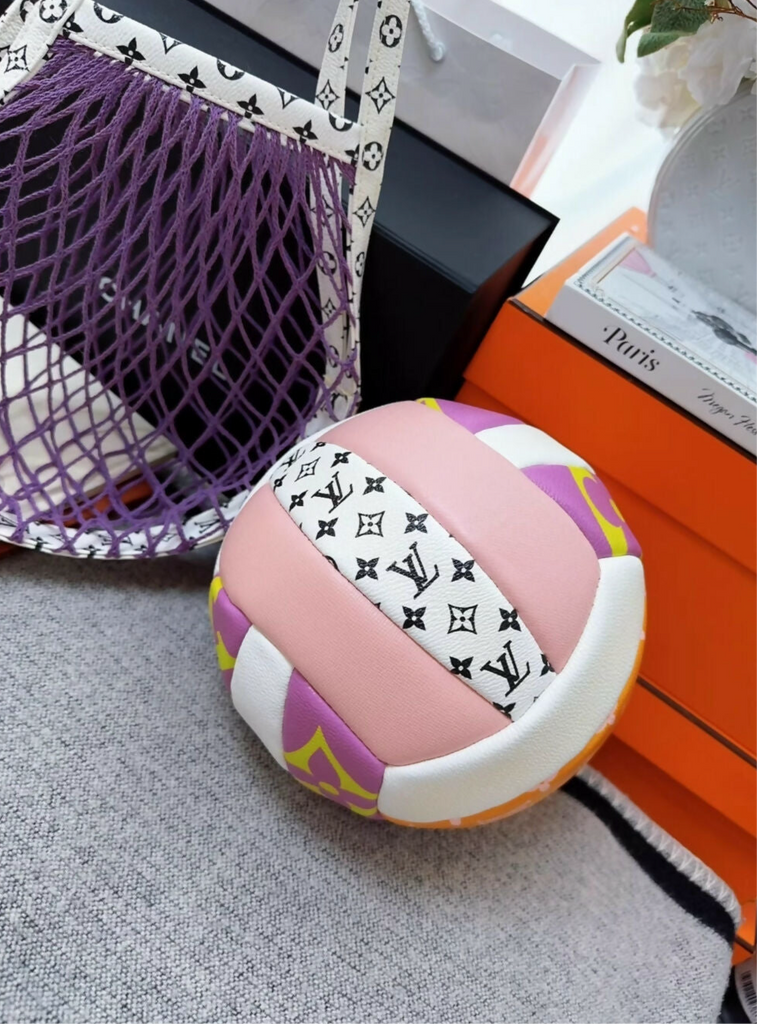 Louis Vuitton SS20 Pink White Black Monogram Giant Volleyball Purple Net Bag