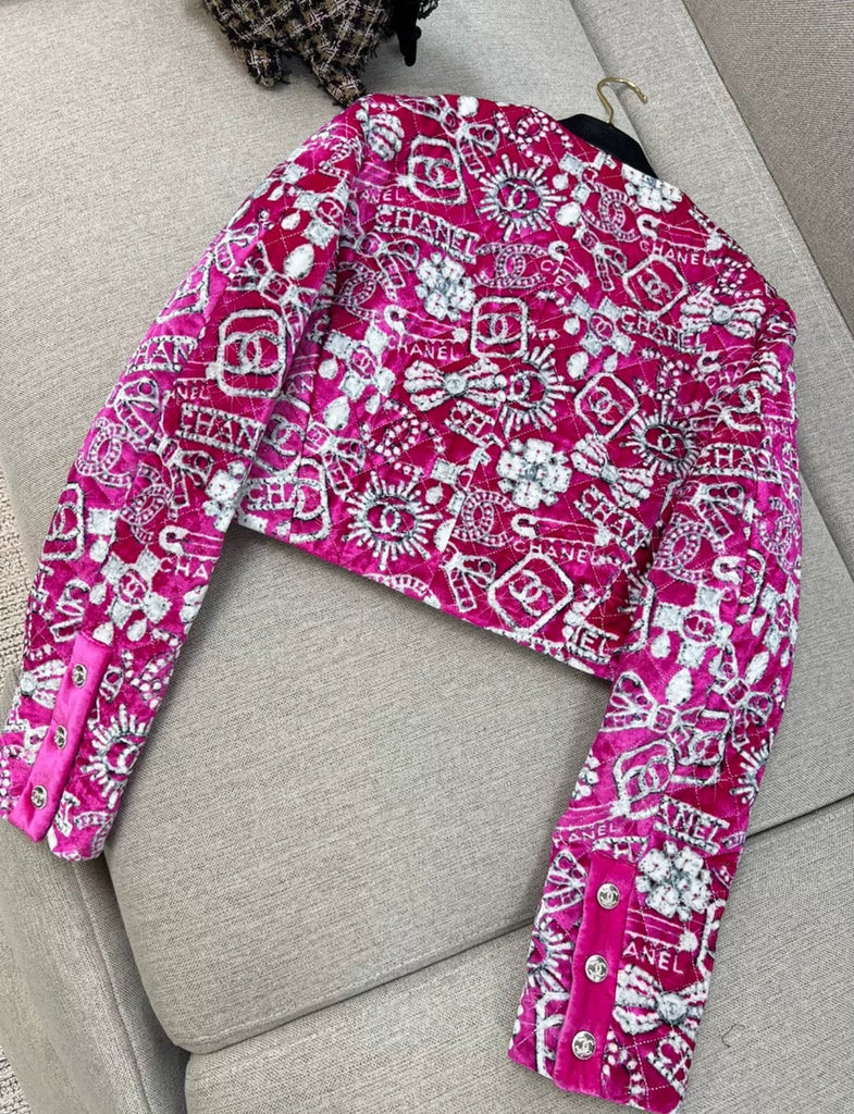 Chanel 23N Rose/Red Velvet jacket