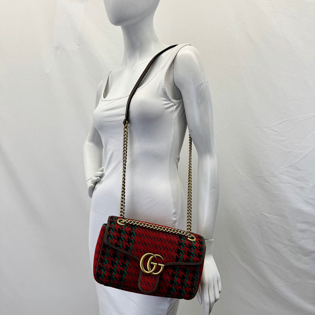 Gucci Small Houndstooth  Marmot Shoulder Bag