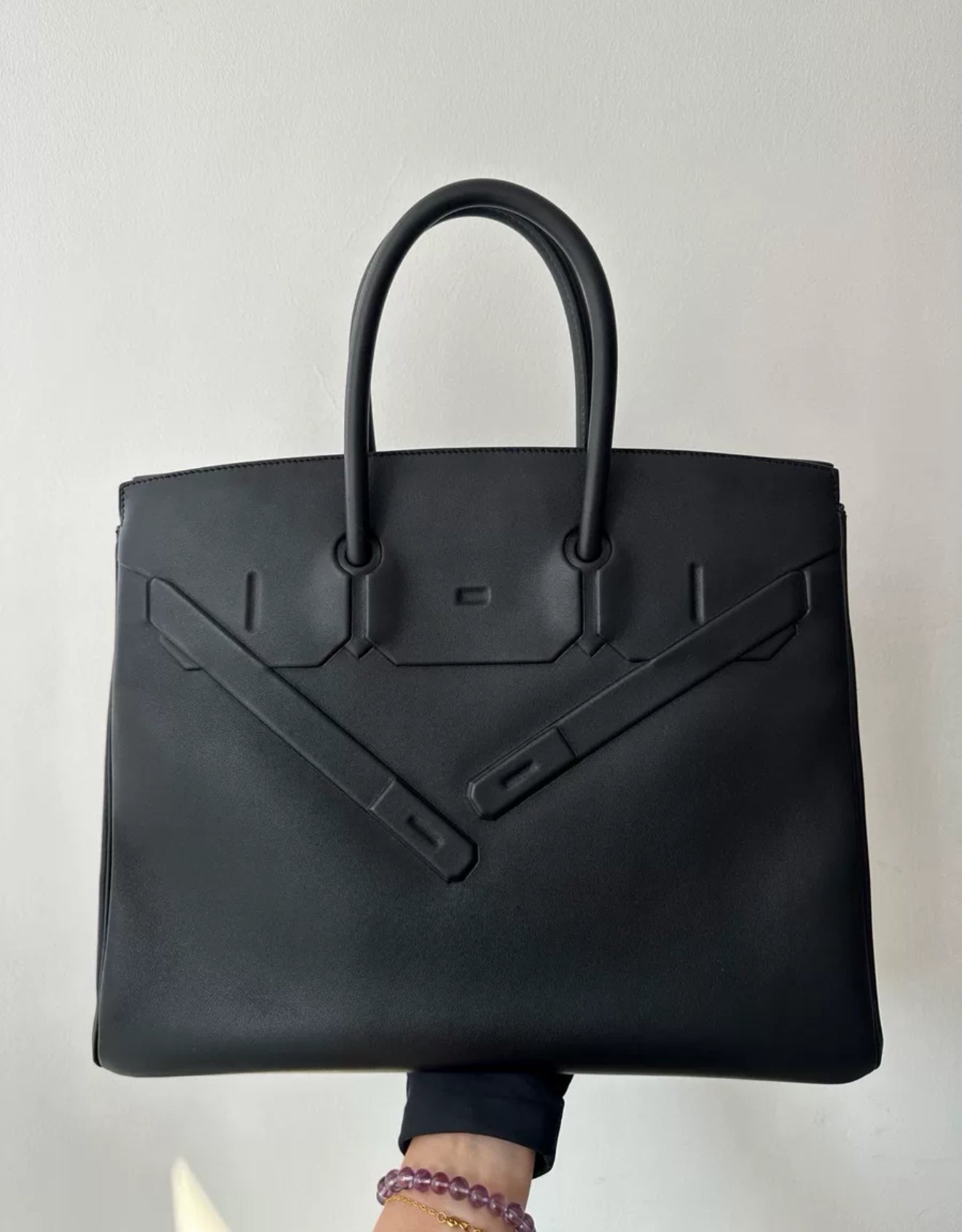 HERMÈS Birkin 35 Shadow Noir Swift Leather Palladium Hardware