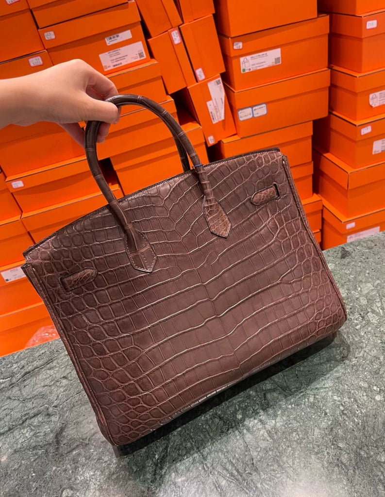 Hermès Birkin 35 Ebène Matte Alligator Leather Palladium Hardware