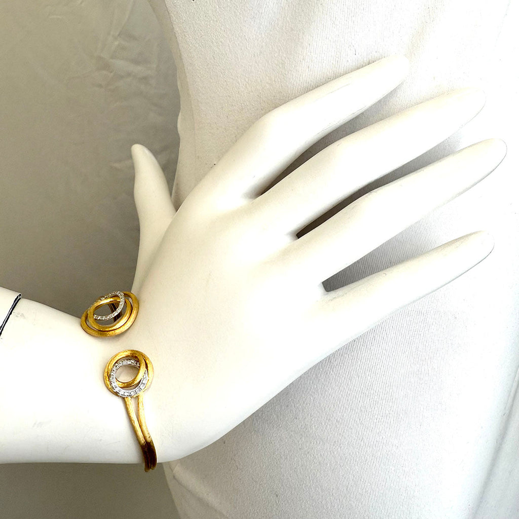 Marco Bicego 18K Gold Jaipur Diamond Circle Cuff Bracelet