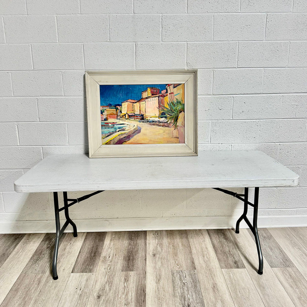 "Mediterranean Seaside" Painting Signed