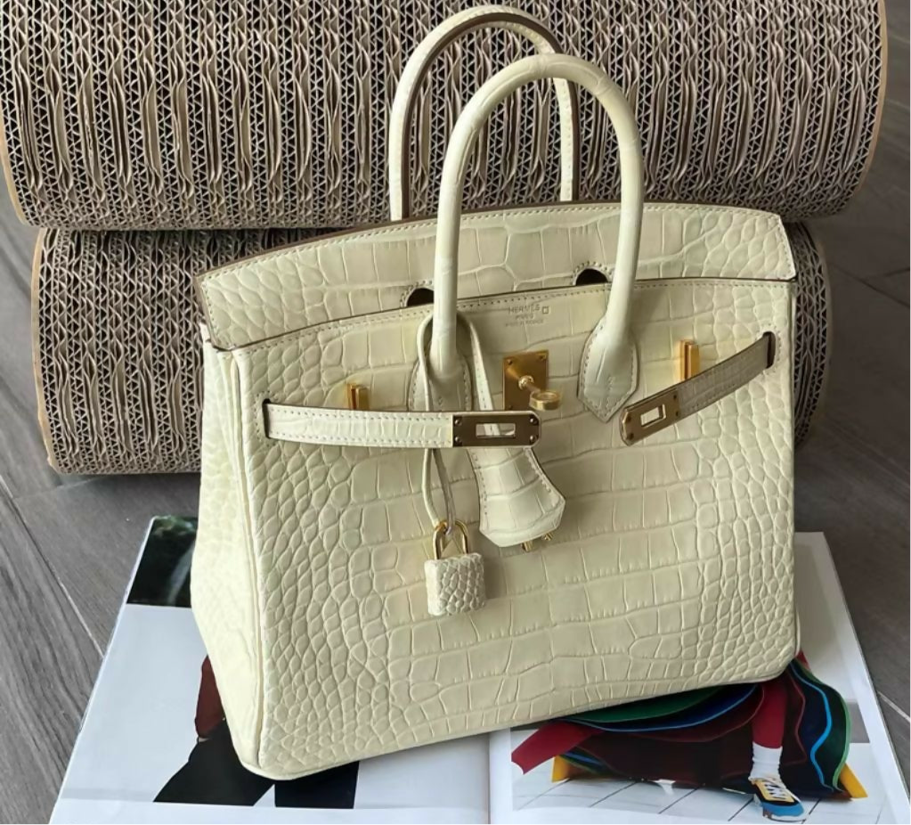 Hermès Birkin 25 Vanille Matte Alligator Gold Hardware