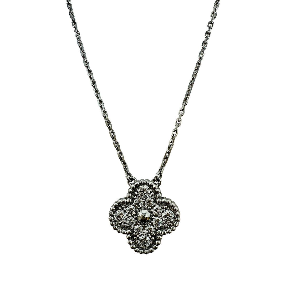 Van Cleef & Arpels Vintage Alhambra Diamond Pendant Necklace