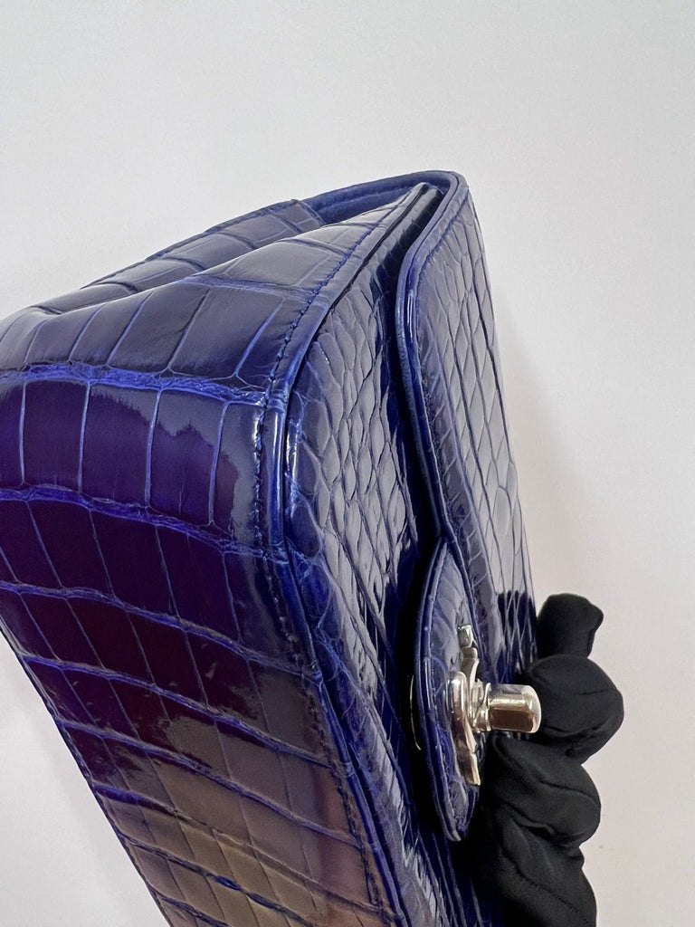 Chanel Blue Alligator mini square Flap Bag
