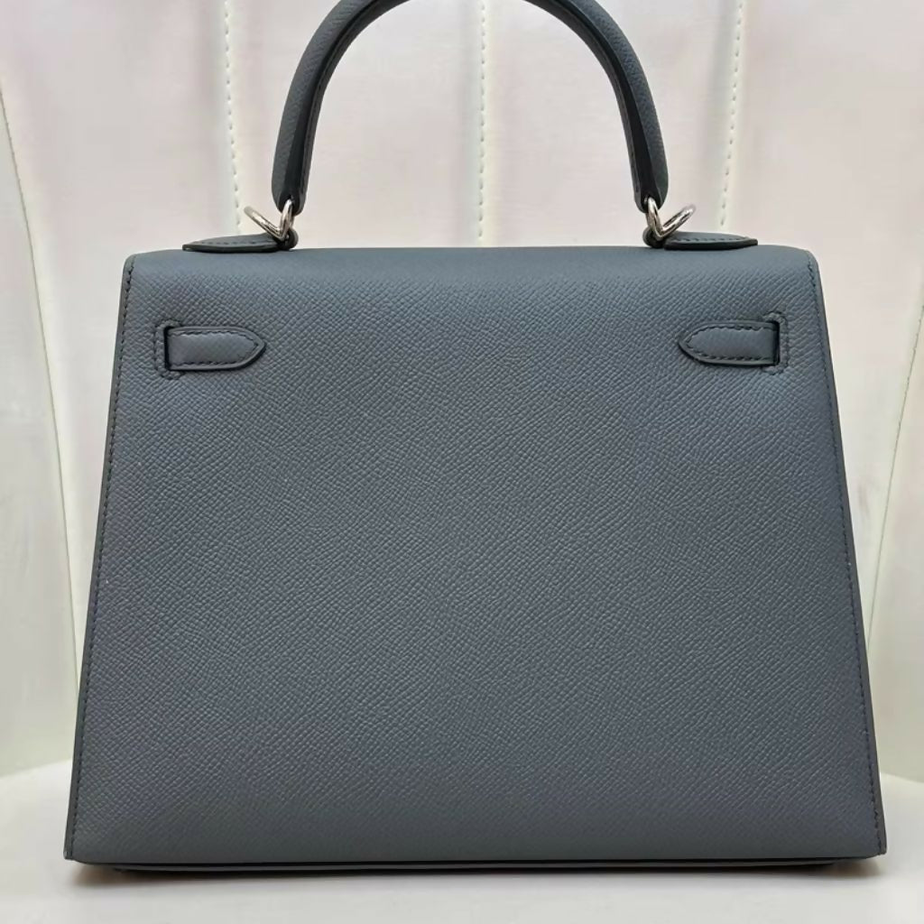 Hermès Kelly 25 Almond green epsom leather Palladium Hardware