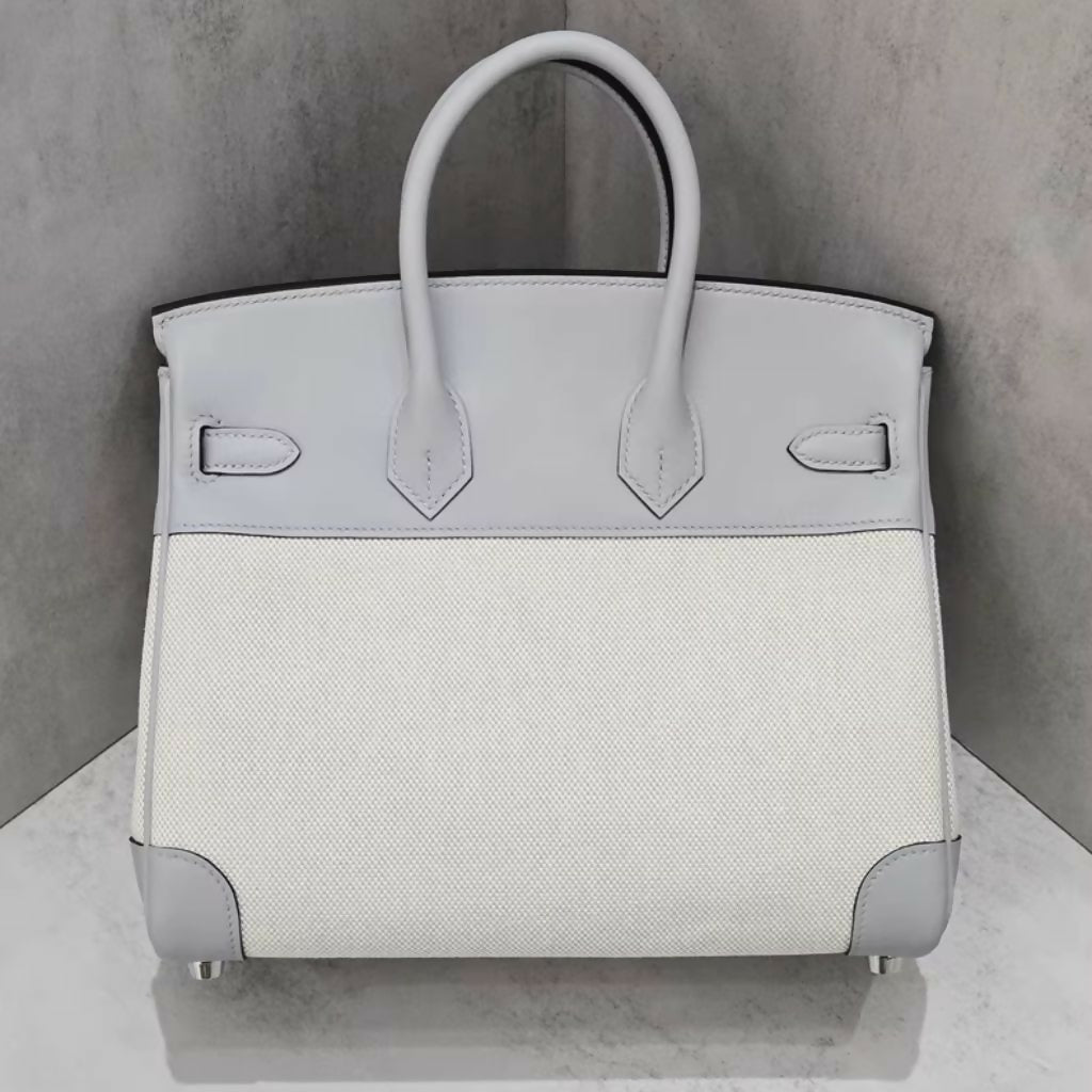 Hermès Birkin 25 Blue Glacier Toile H canvas Swift Palladium Hardware