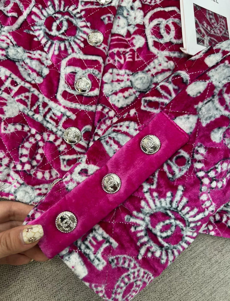 Chanel 23N Rose/Red Velvet jacket
