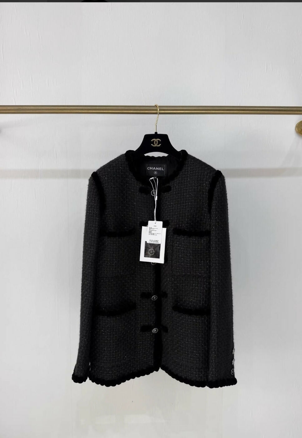 Chanel 25A black tweed jacket