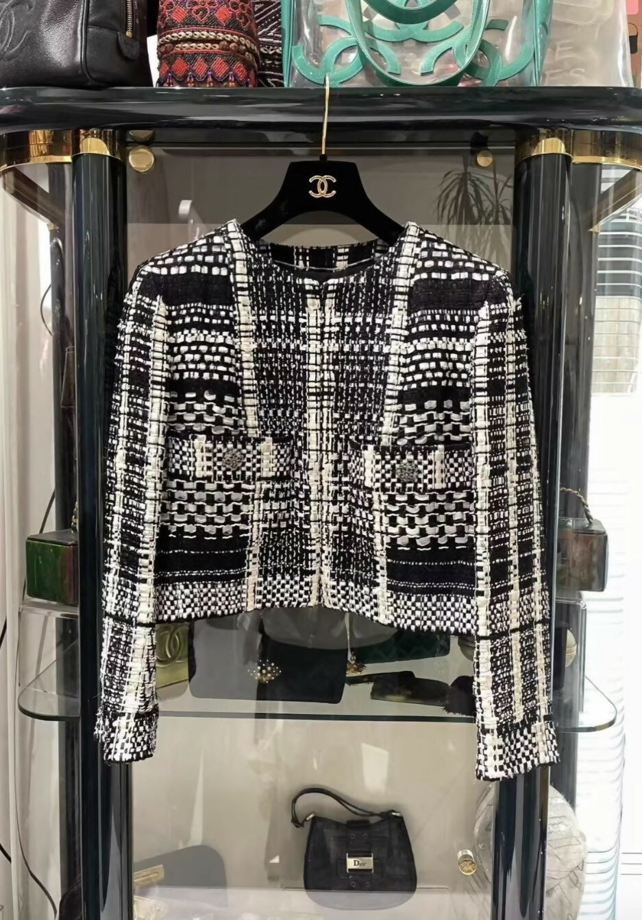 Chanel 15C Black and White Tweed Jacket