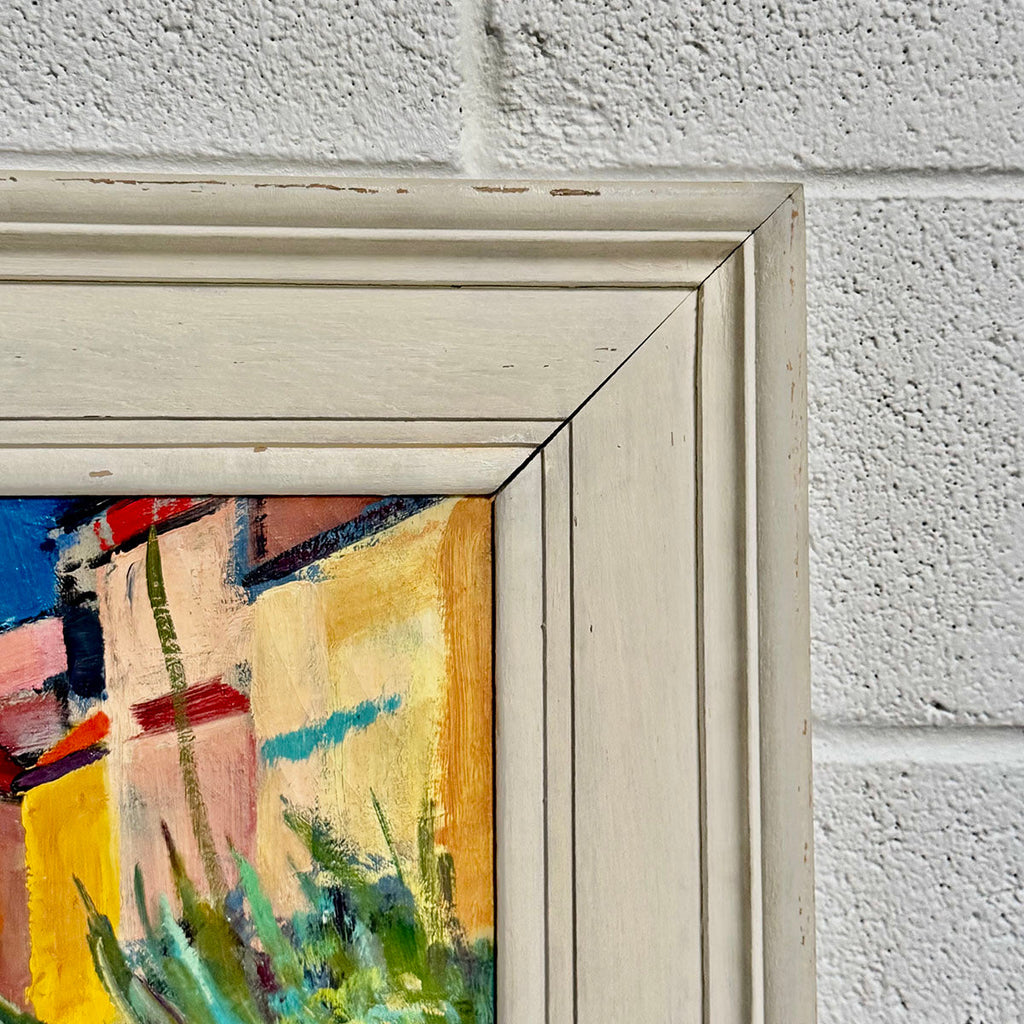 "Mediterranean Seaside" Painting Signed