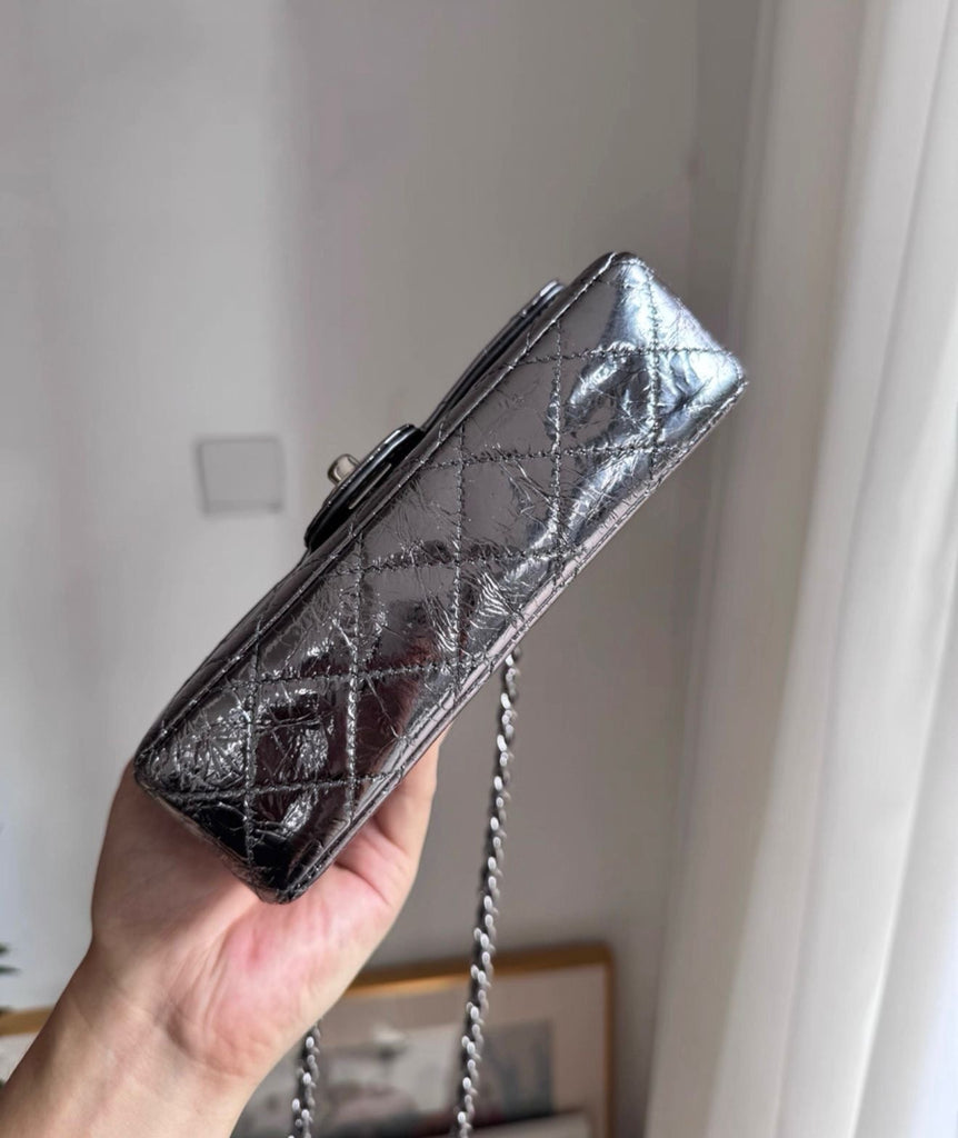 Chanel Metallic Calfskin Mini Ring Handle Flap Bag