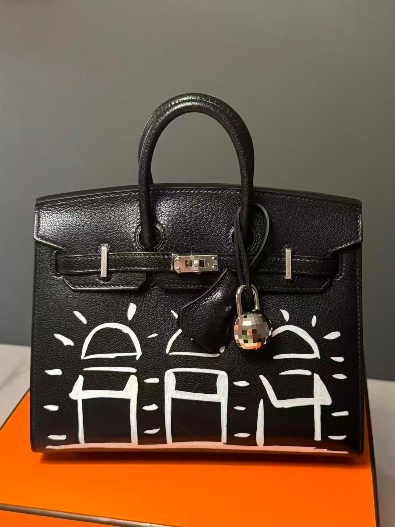 HERMÈS BIRKIN 20 FAUBOURG DISCO VEAU BOX NOIR PALLADIUM HARDWARE