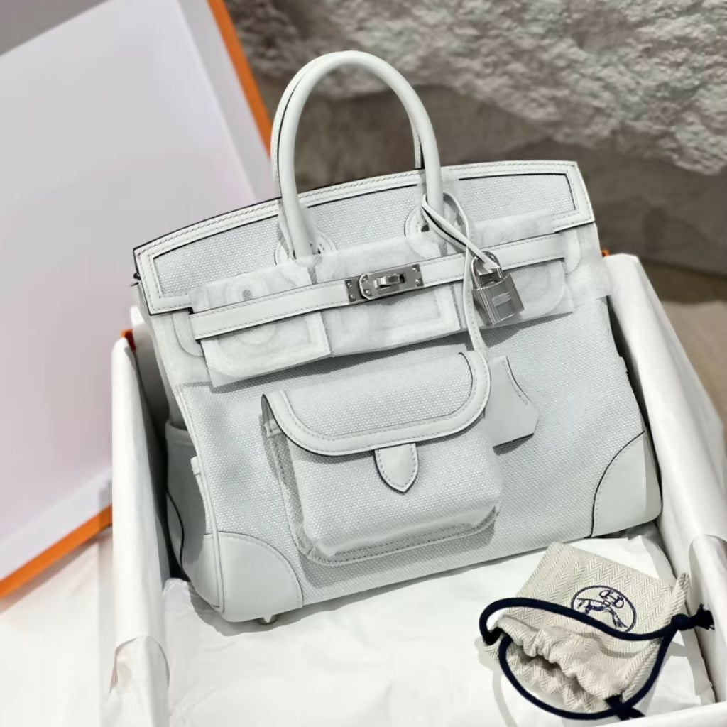 Hermès Birkin 25 Platinum Gray Cargo Palladium Hardware