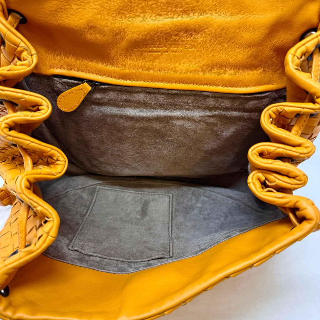 Bottega Veneta Drawstring Flap Intreciatto Crossbody Bag