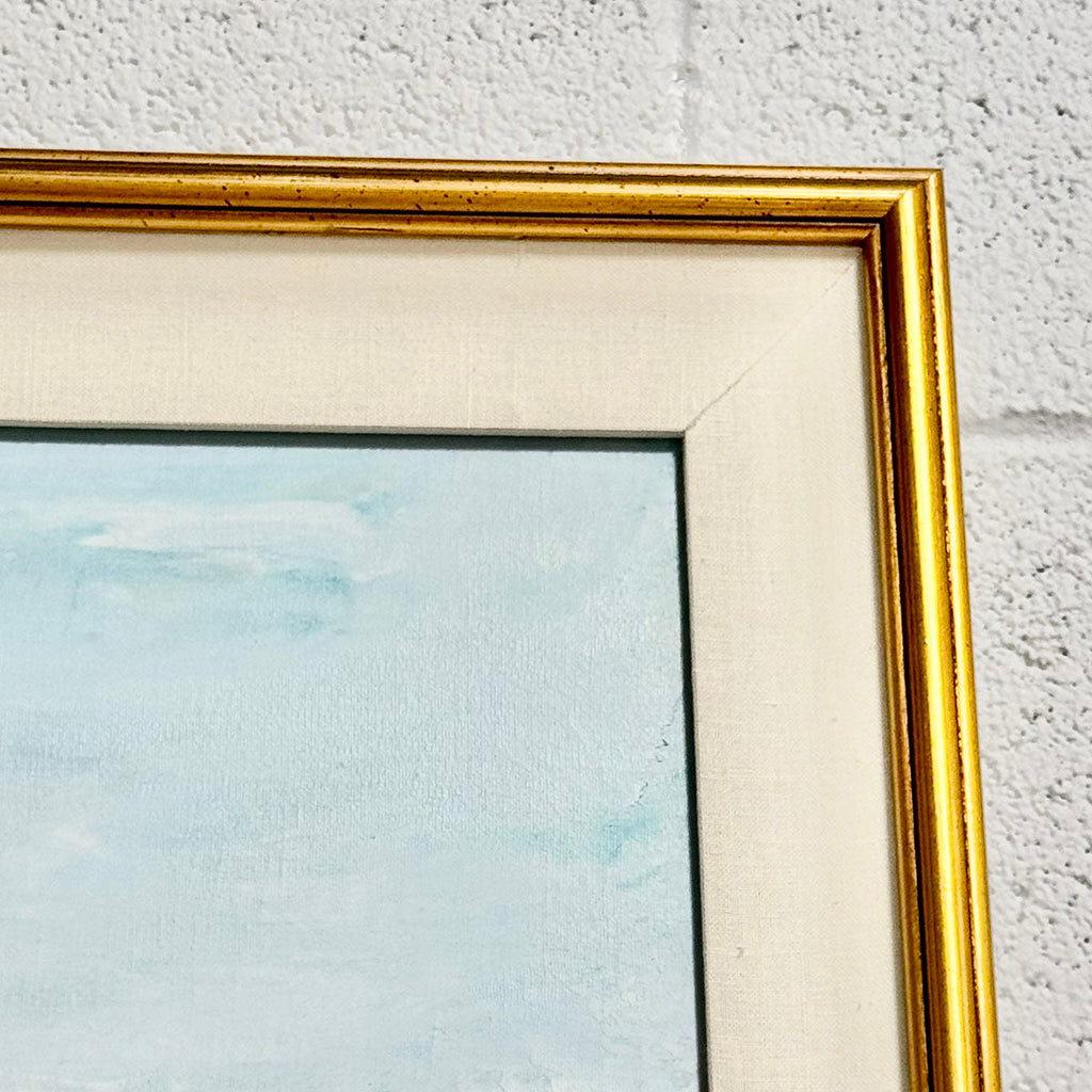 Original Seascape with Boats on the Shore, Signed and Dated '88