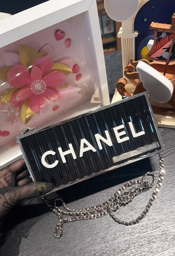 Chanel 18A Paris Hamburg Black shipping container Minaudiere Shoulder Bag