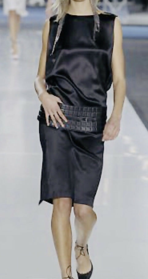 Chanel 02A Extra Wide CC Black Quilted Lambskin Leather Corset Belt 75/30