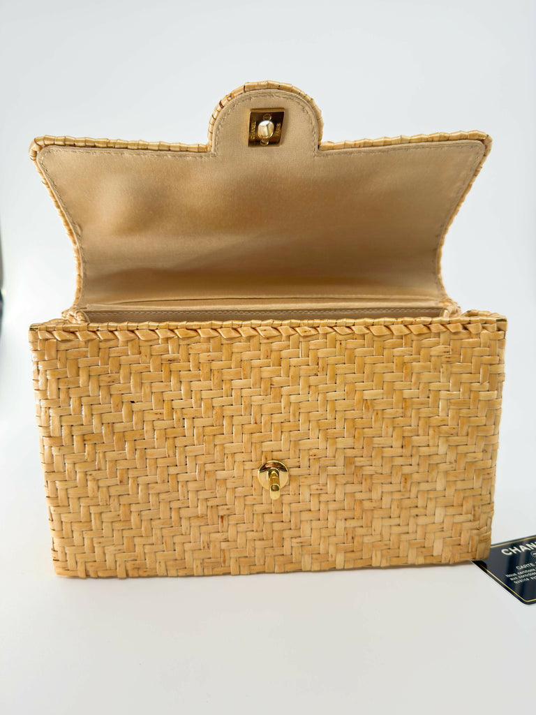 Chanel Vintage Wicker Rattan Flap Bag