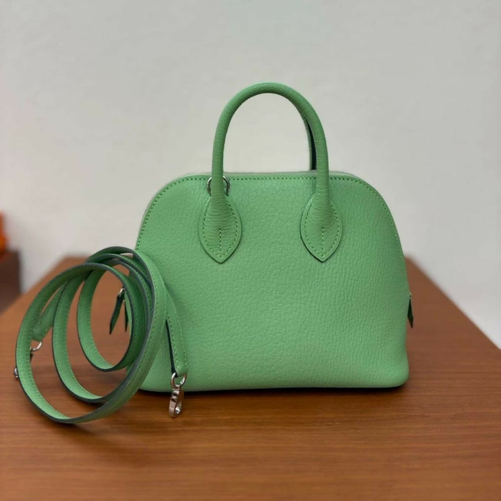 Hermès Green Evercolor Mini Bolide 1923 Palladium Hardware