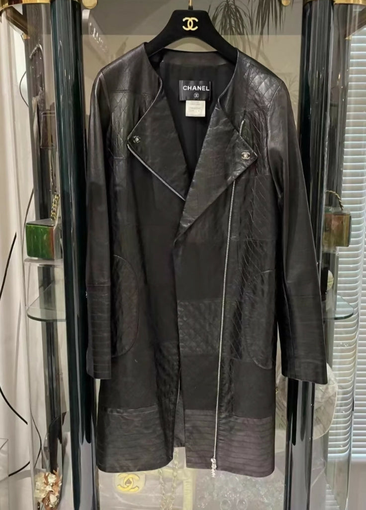 Chanel classic black leather jacket