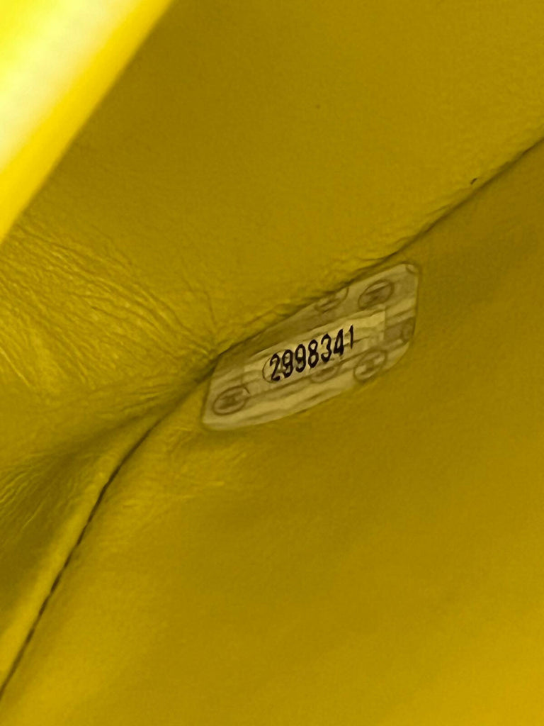 Chanel 1994 Vintage Yellow Faux Fur Kelly Bag