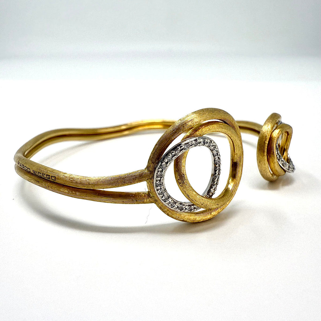 Marco Bicego 18K Gold Jaipur Diamond Circle Cuff Bracelet
