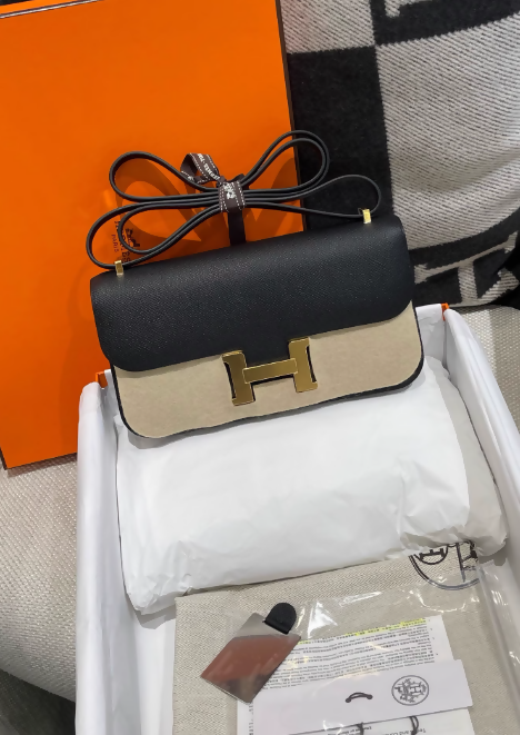 Hermès Constance Elan Black Epsom Gold Hardware