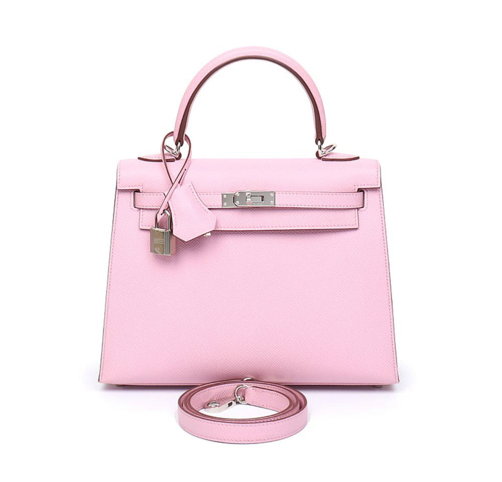 Hermès Kelly Sellier 25 Mauve Sylvestre Epsom Palladium Hardware