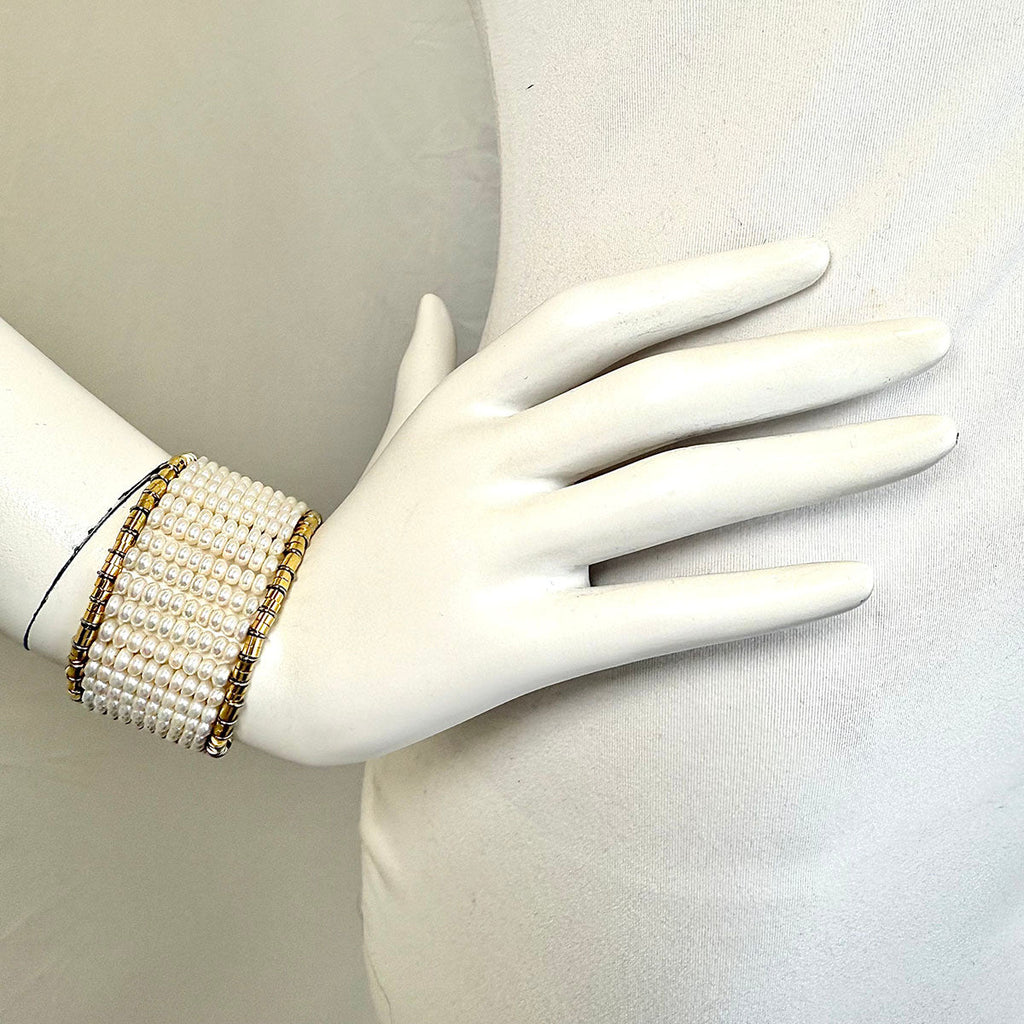 Loffredo 340 Freshwater Pearl Expandable Cuff Bracelet