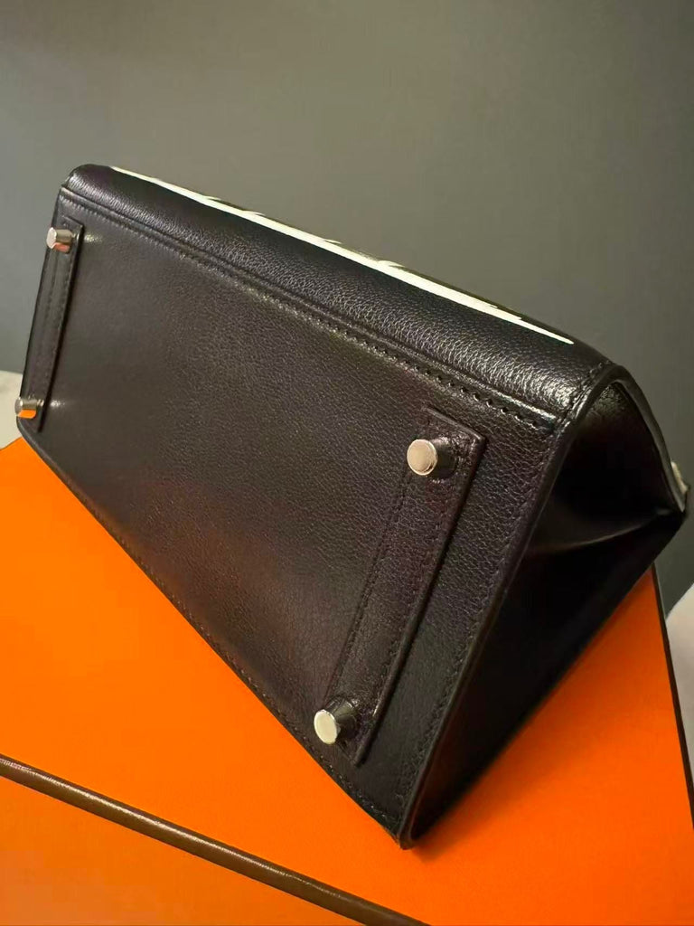 HERMÈS BIRKIN 20 FAUBOURG DISCO VEAU BOX NOIR PALLADIUM HARDWARE