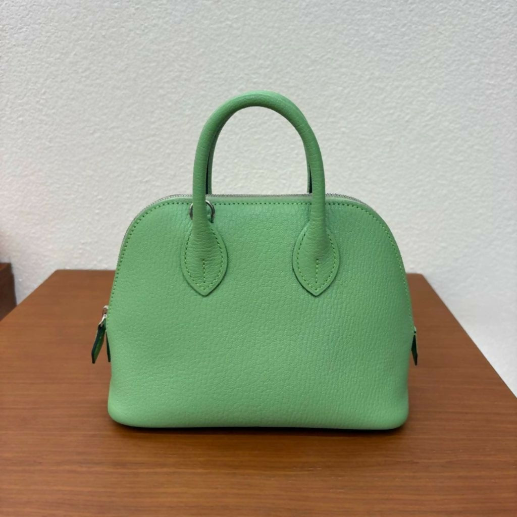Hermès Green Evercolor Mini Bolide 1923 Palladium Hardware