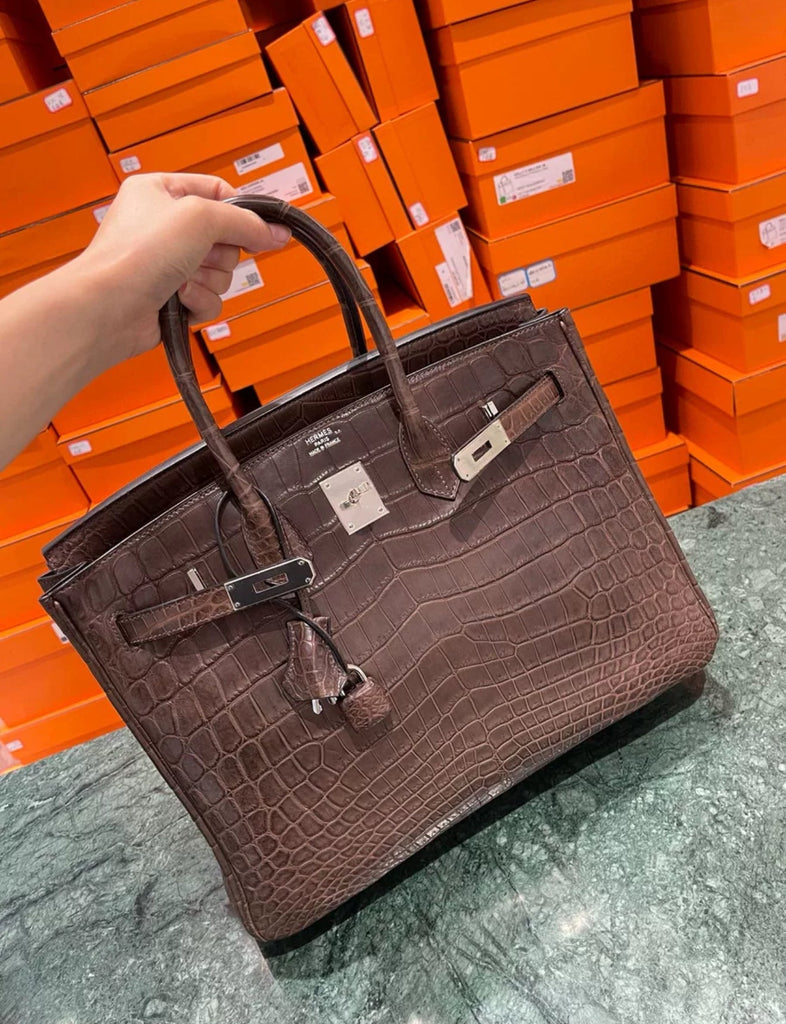 Hermès Birkin 35 Ebène Matte Alligator Leather Palladium Hardware