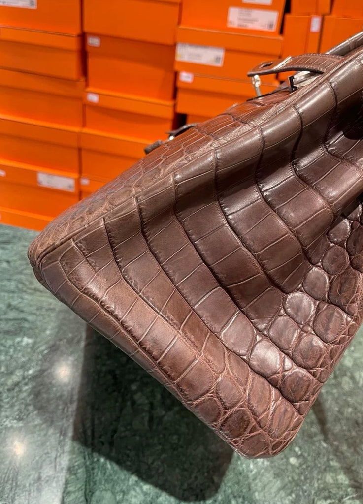 Hermès Birkin 35 Ebène Matte Alligator Leather Palladium Hardware