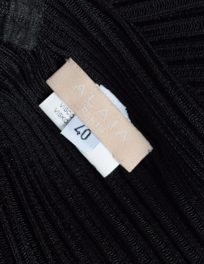 Azzedine Alaia SS 2013 Black Net Paneled Fit & Flare Mini Dress