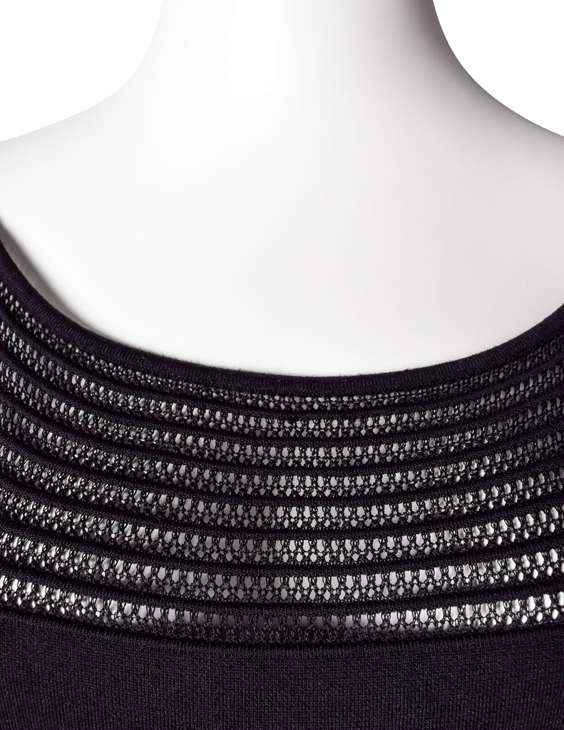 Azzedine Alaia SS 2013 Black Net Paneled Fit & Flare Mini Dress