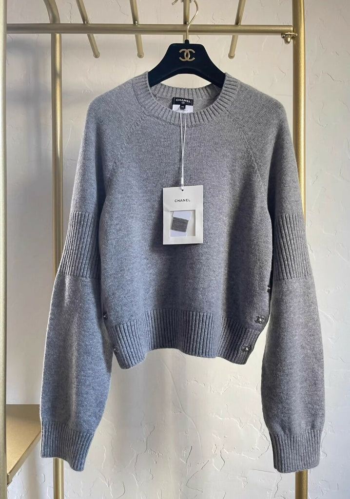 Chanel 24p Gray Cashmere Sweater