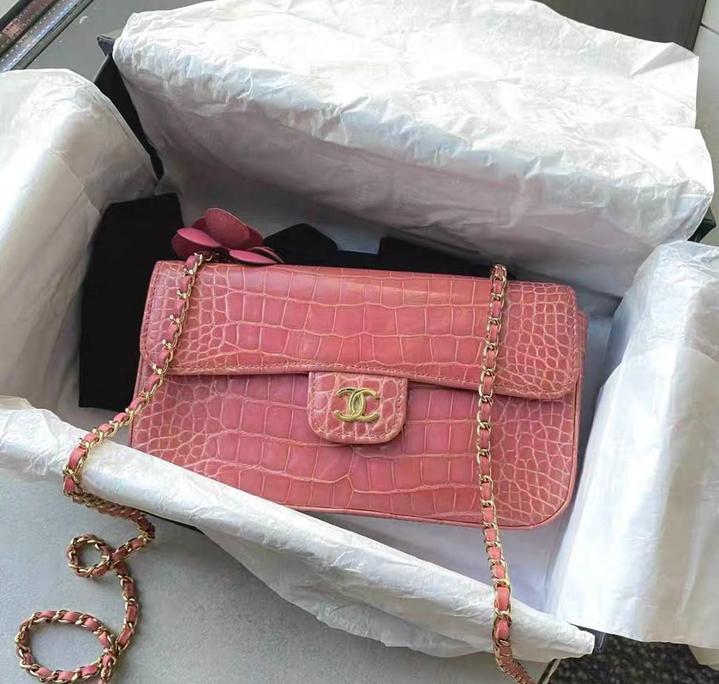 Chanel pink Alligator mini Flap Bag