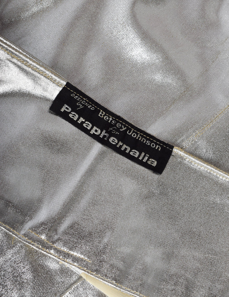 Paraphernalia by Betsey Johnson Vintage 1960s Studded Metallic Silver Mod Mini Skirt