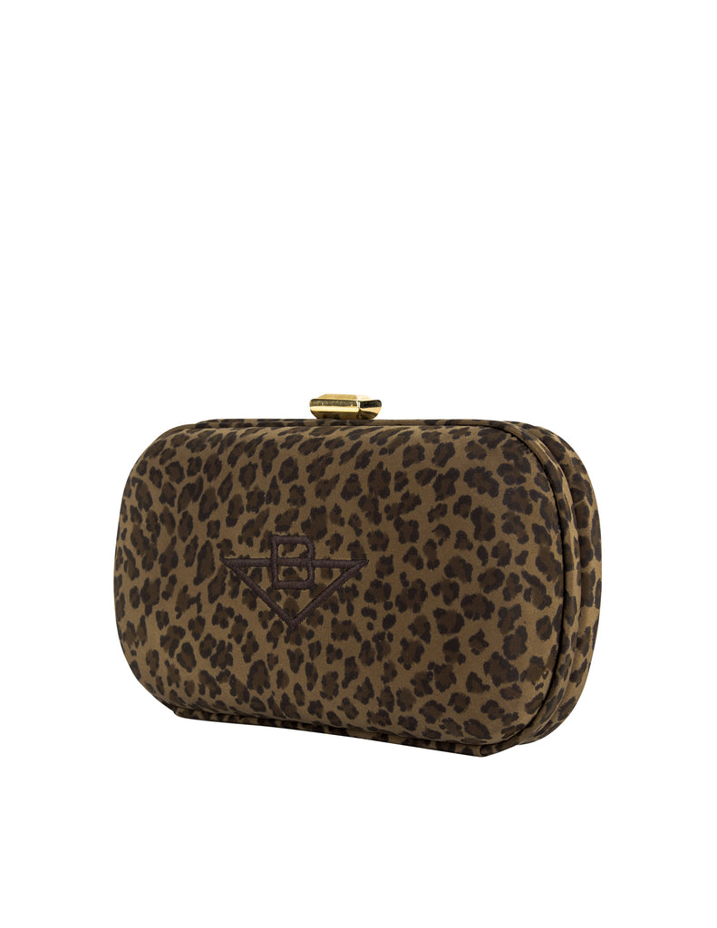 Bottega Veneta Vintage 1990s Leopard Print Nylon Box Clutch Bag