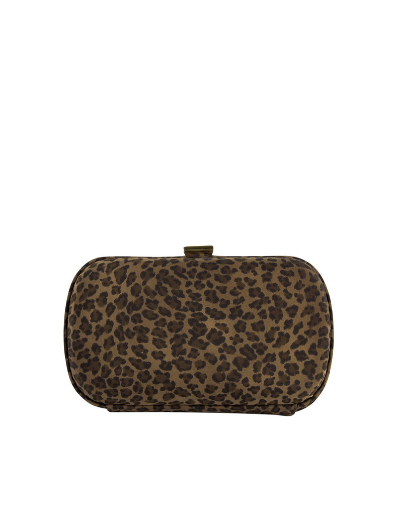 Bottega Veneta Vintage 1990s Leopard Print Nylon Box Clutch Bag