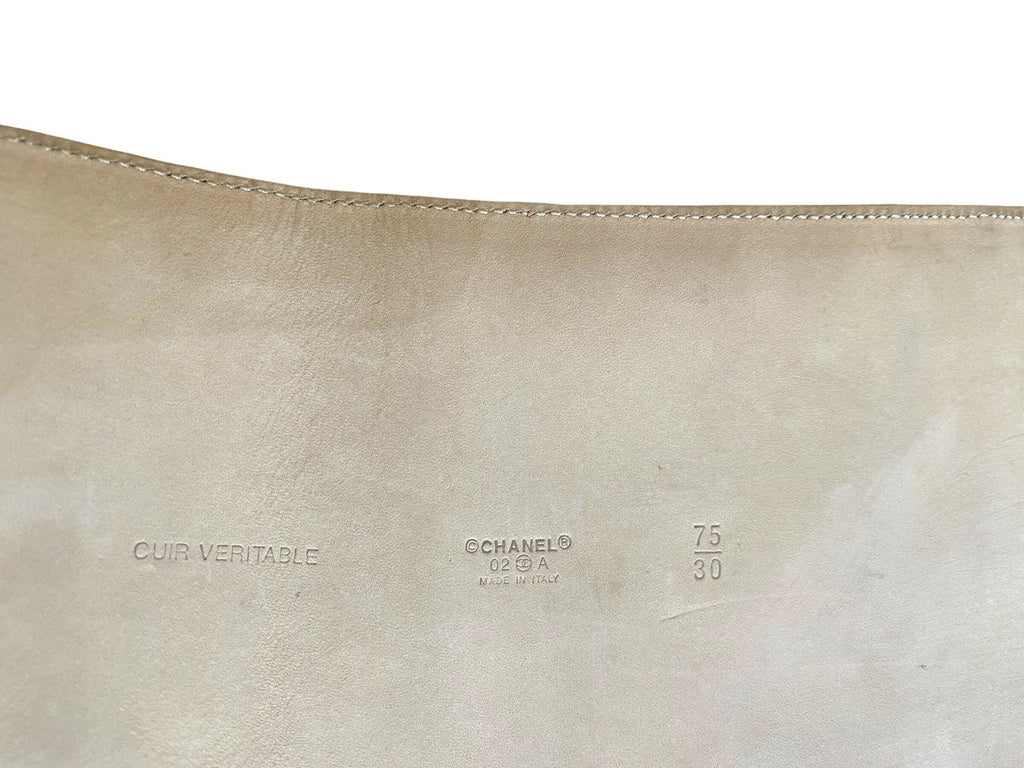 Chanel 02A Extra Wide CC Black Quilted Lambskin Leather Corset Belt 75/30