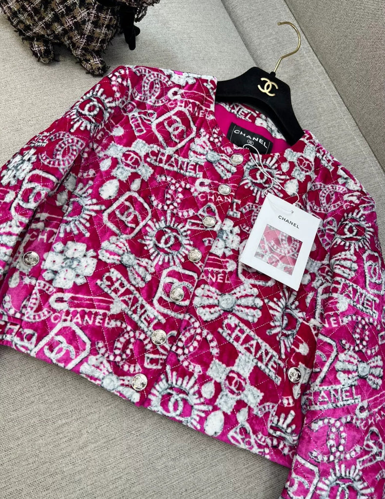 Chanel 23N Rose/Red Velvet jacket