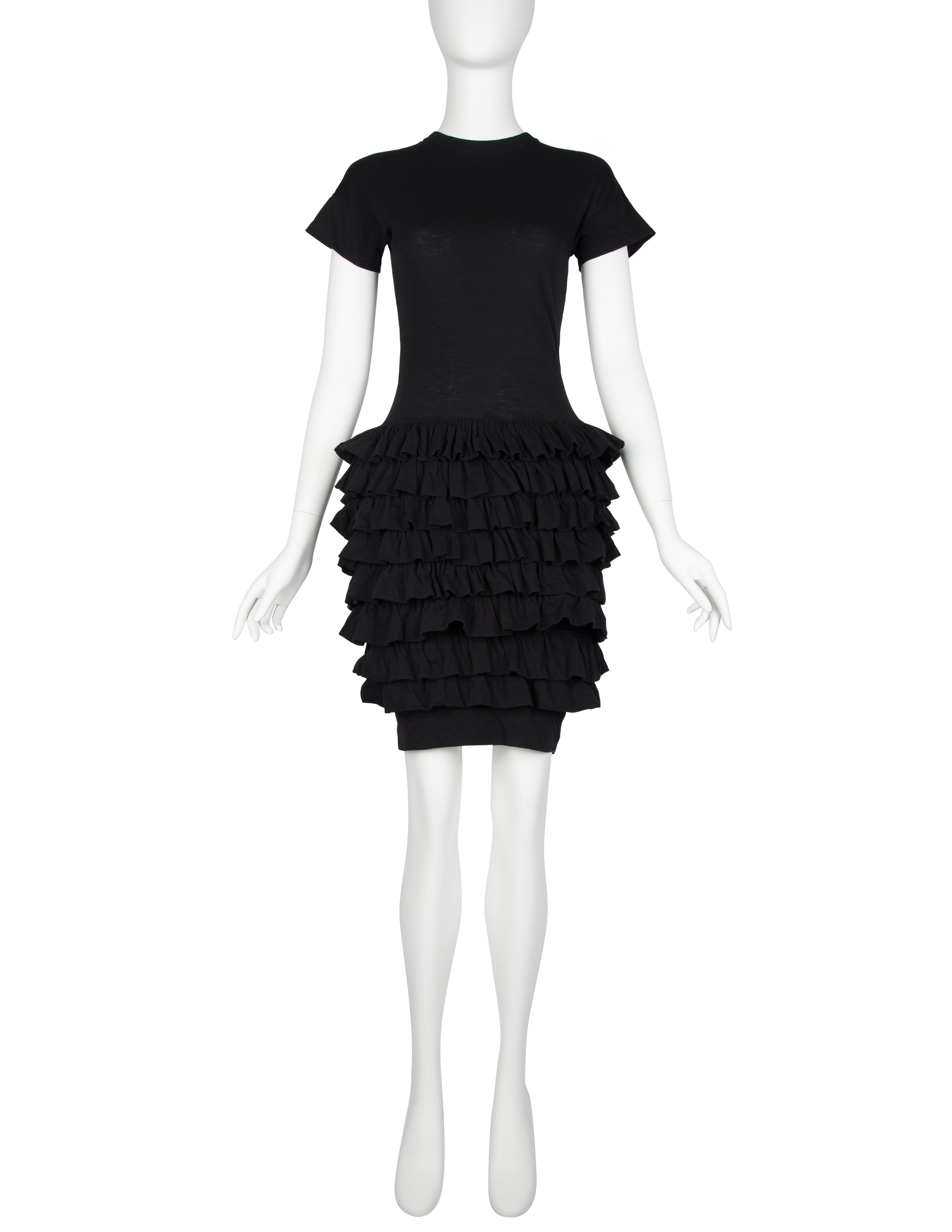 Callaghan Vintage SS 1989 by Romeo Gigli Vintage Black Cotton Ruffle Dress