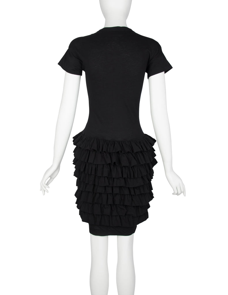 Callaghan Vintage SS 1989 by Romeo Gigli Vintage Black Cotton Ruffle Dress