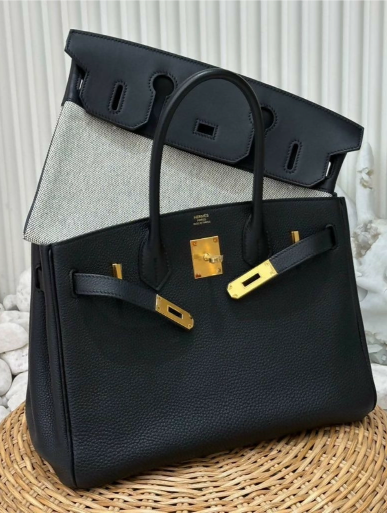HERMES BIRKIN 30 3 IN 1/ 3 EN 1 TOGO/ SWIFT/ CANVAS BLACK GOLD HARDWARE